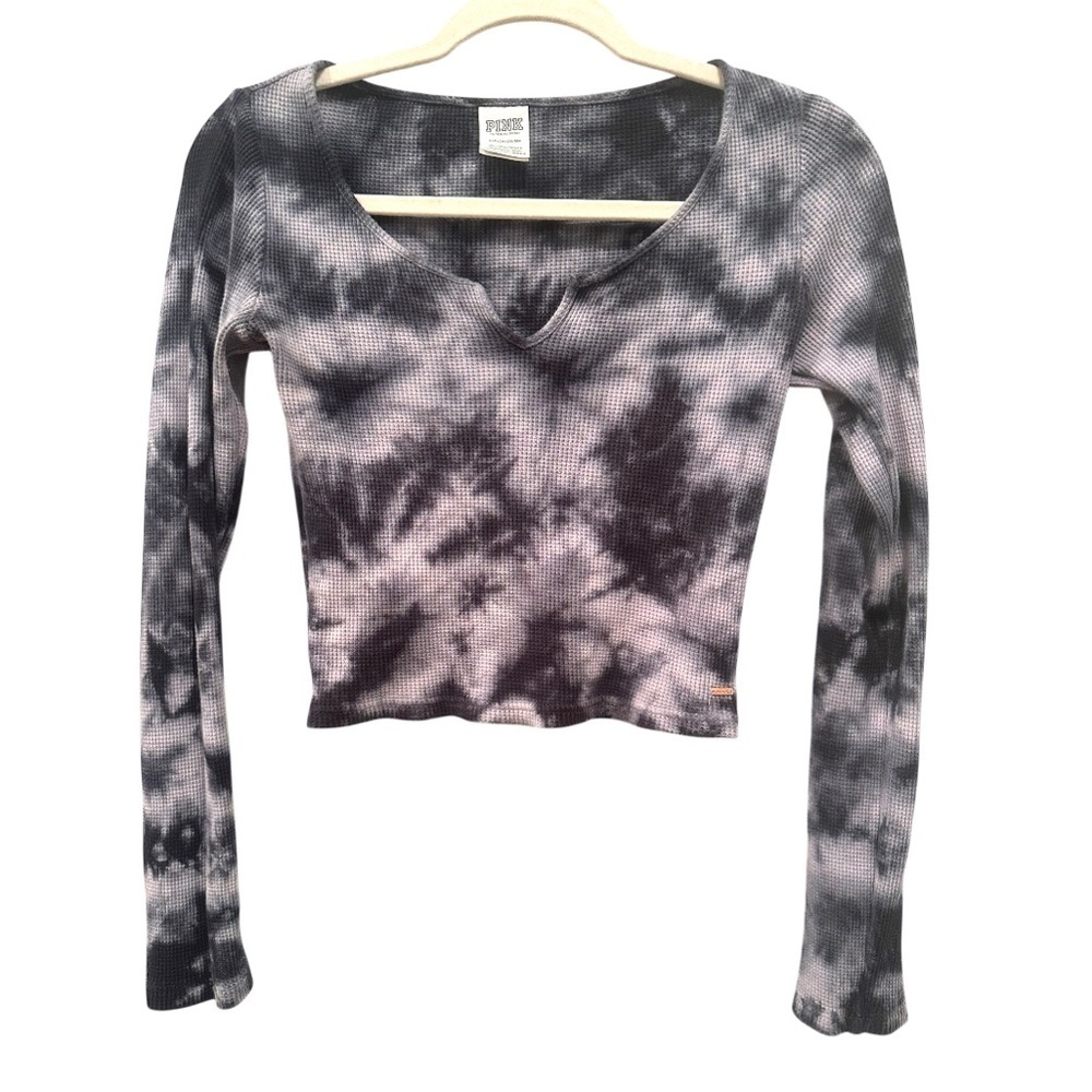 PINK Victoria's Secret Tye Dye Cropped Top Fitted Top Punk Casual Size S - Picture 1 of 8